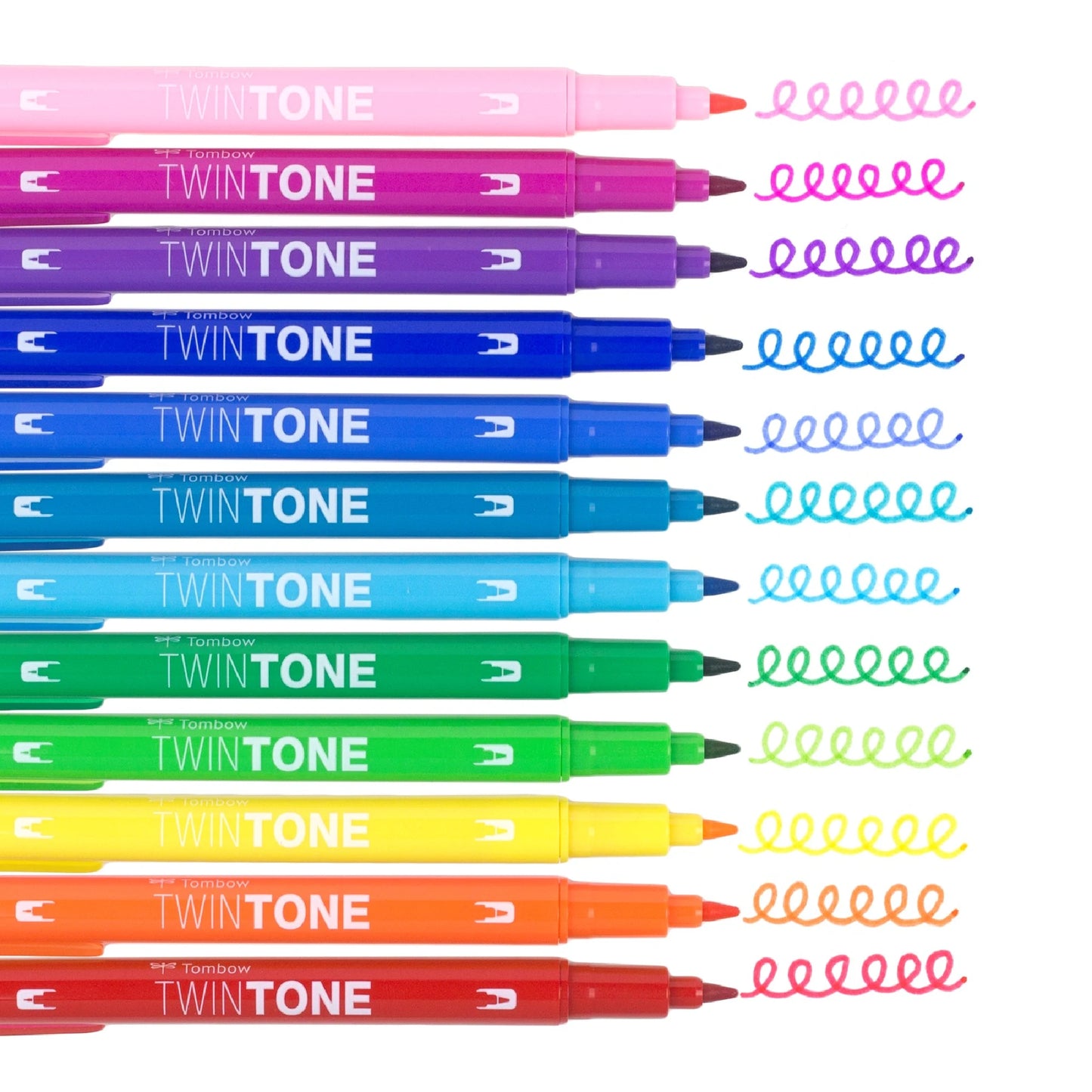 Tombow Marker TwinTone Regnbue 0.3/0.8mm (Sett med 12 Farger)