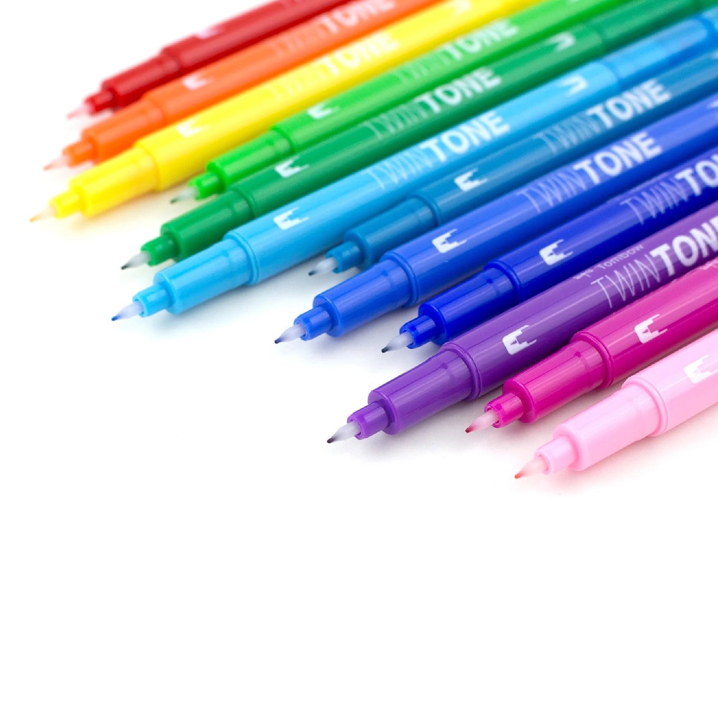 Tombow Marker TwinTone Regnbue 0.3/0.8mm (Sett med 12 Farger)