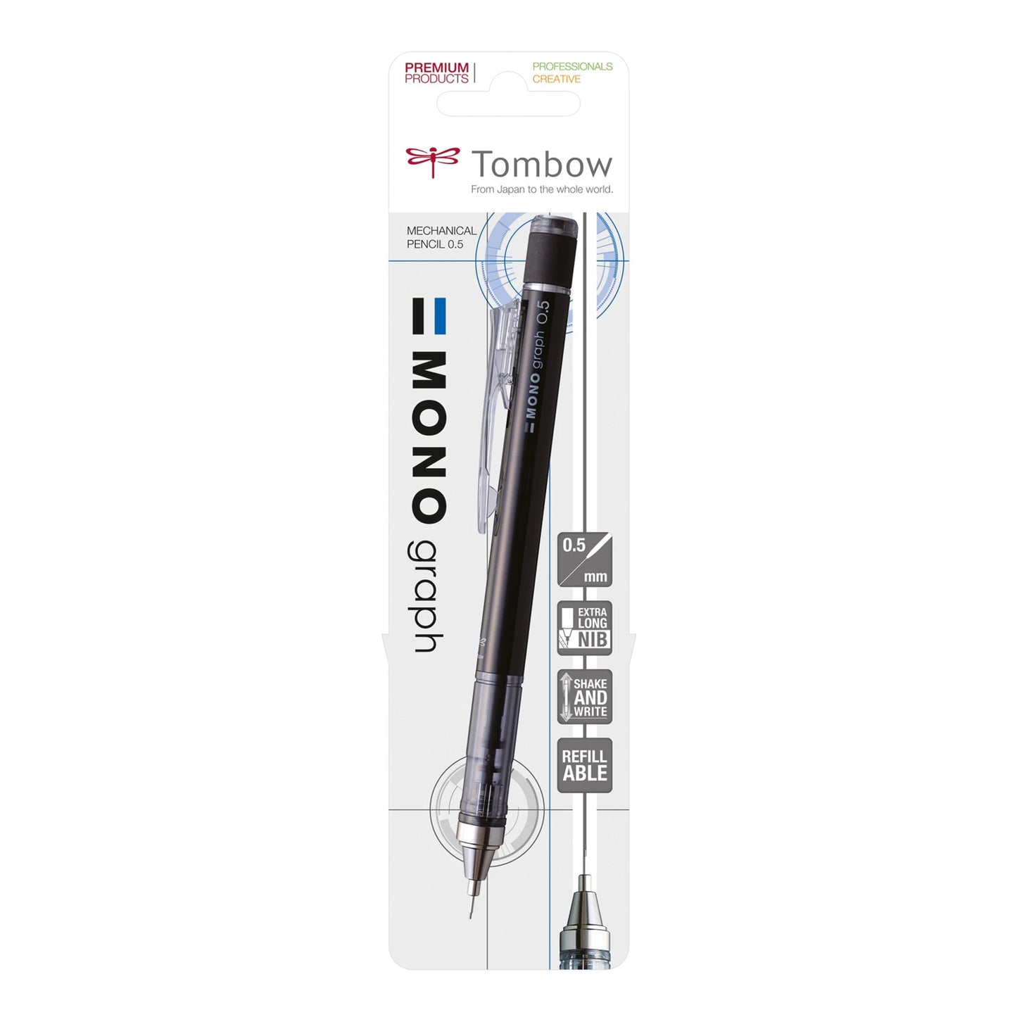 Tombow Mechanical Pencil Mono Graph 0.5mm, Black