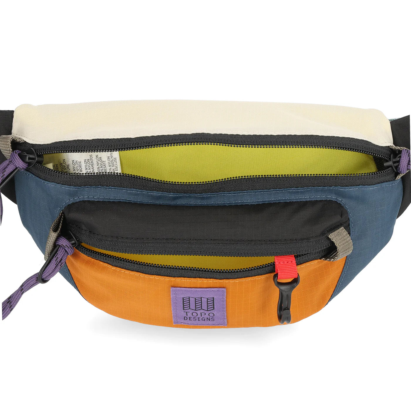 Topo Designs Mountain Waist Pack 2L, Pond Blue / Spice