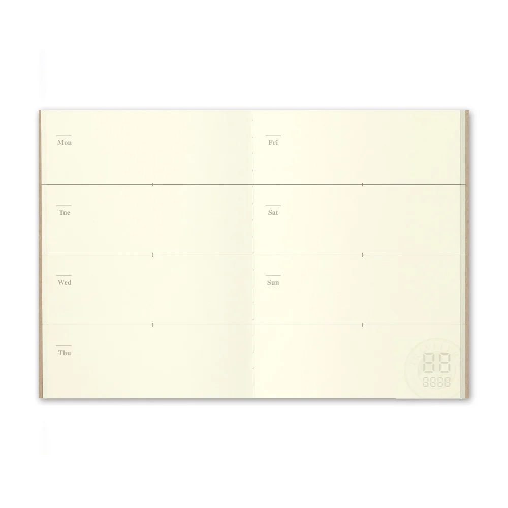 Traveler's Company 007. Free Diary Weekly Refill, Passport Size