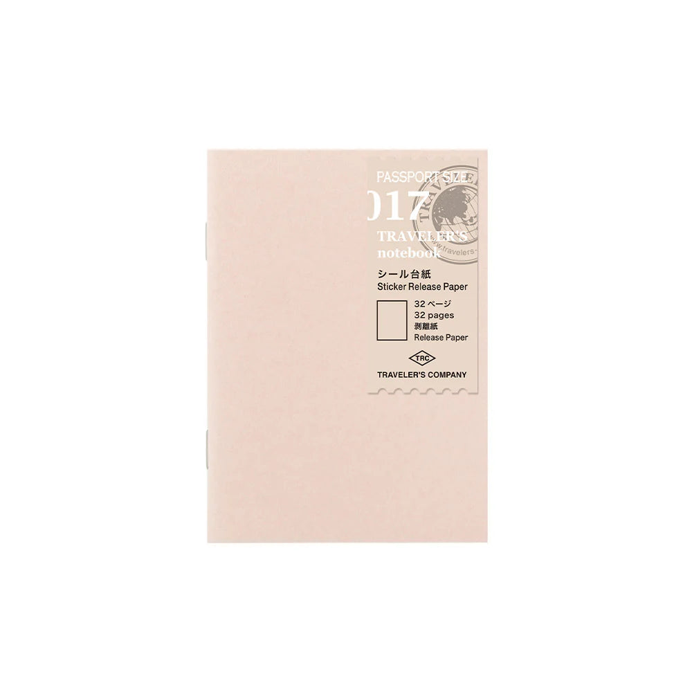 Traveler's Company 017. Sticker Release Paper Refill, Passport Size