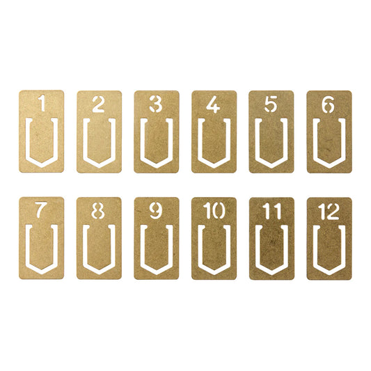 Traveler's Company Numbered Clips, Brass