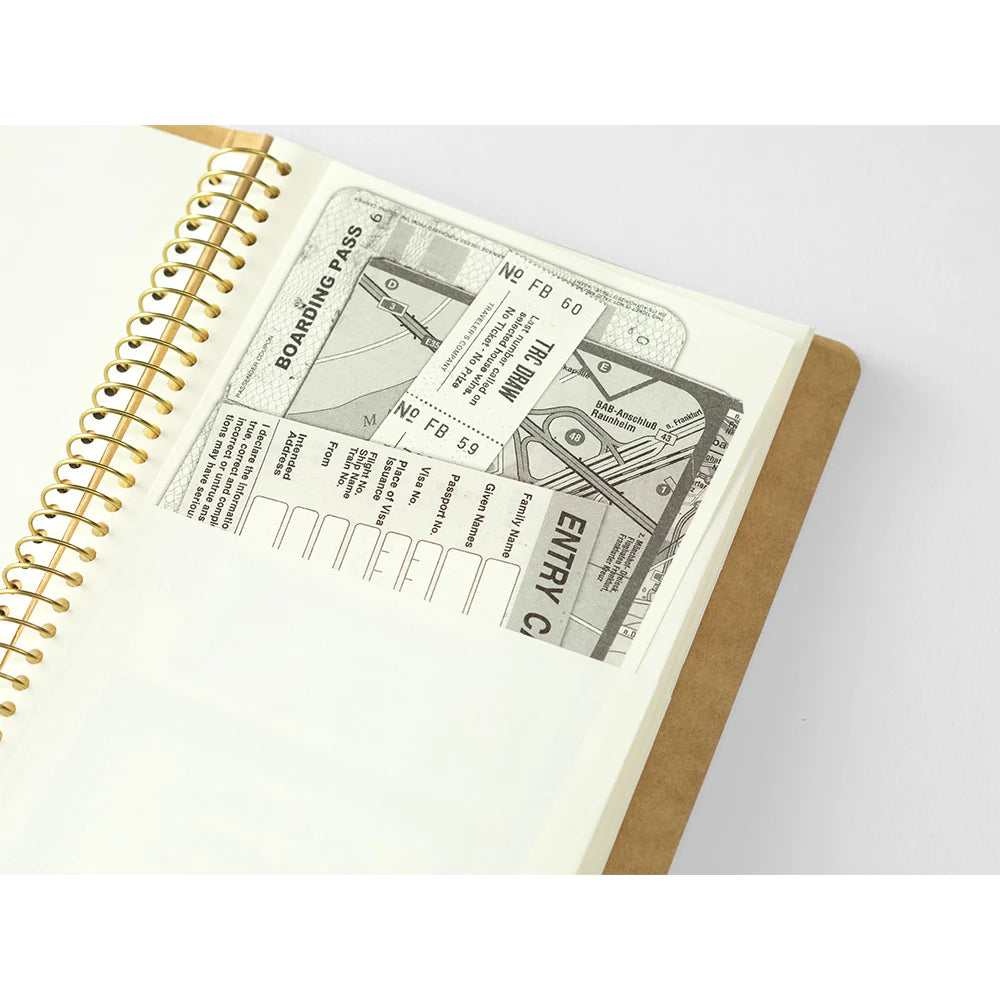 Traveler's Company Spiral Ring Notebook A5 Slim, Paper Pocket
