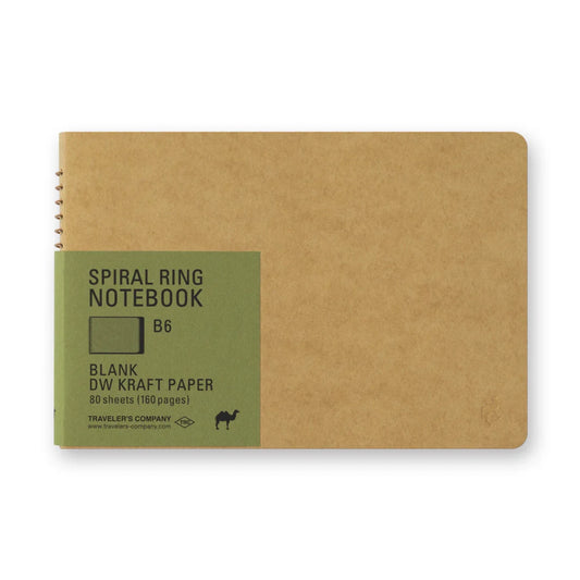 Traveler's Company Spiral Ring Notebook B6, DW Kraft