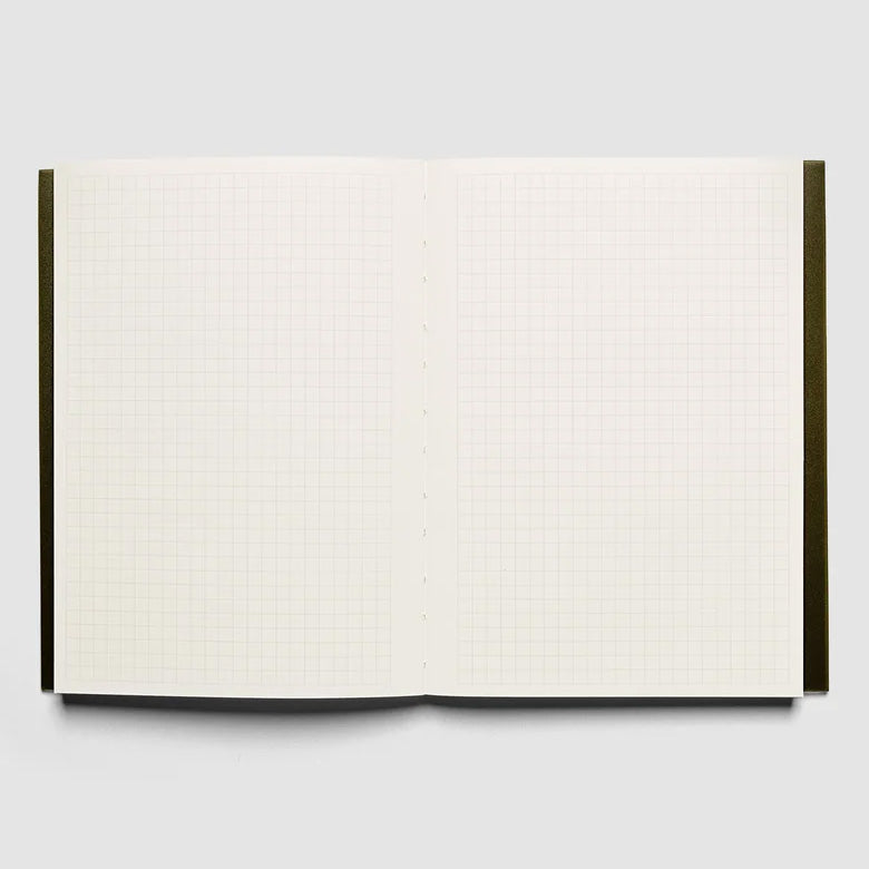 Cloth & Paper Perfect Bound Notebook A5, Graph Olive