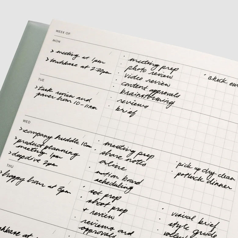 Cloth & Paper Perfect Bound Notebook A5, Weekly Graph Matcha