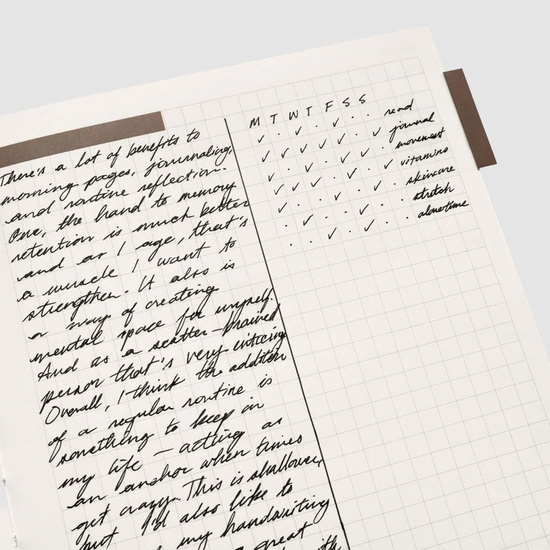 Cloth & Paper Perfect Bound Notebook A5, Weekly Graph Matcha