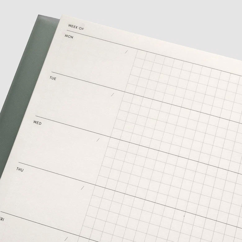 Cloth & Paper Perfect Bound Notebook A5, Weekly Graph Matcha