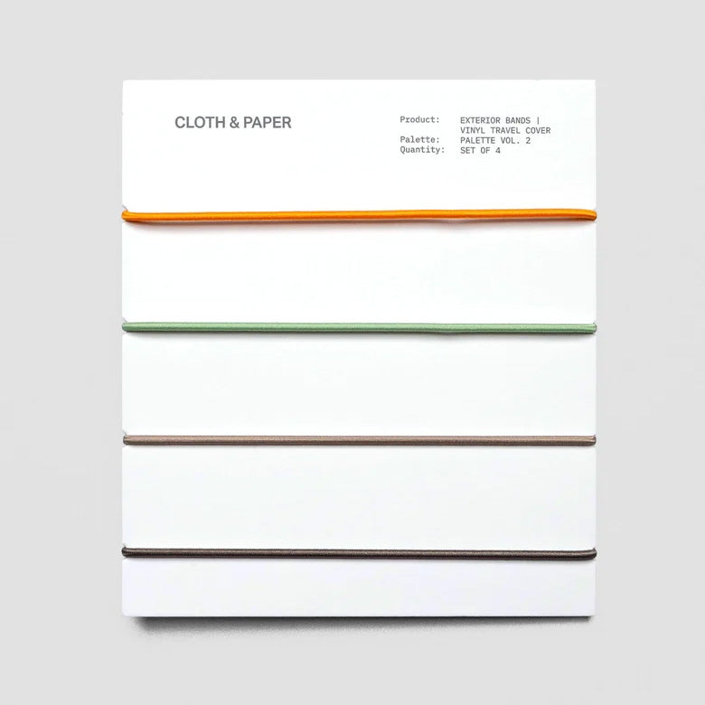 Cloth & Paper Exterior Bands Vinyl Travel Cover, Tangent, Matcha, Au Lait, & Café Noir