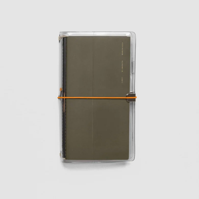 Cloth & Paper Exterior Bands Vinyl Travel Cover, Tangent, Matcha, Au Lait, & Café Noir