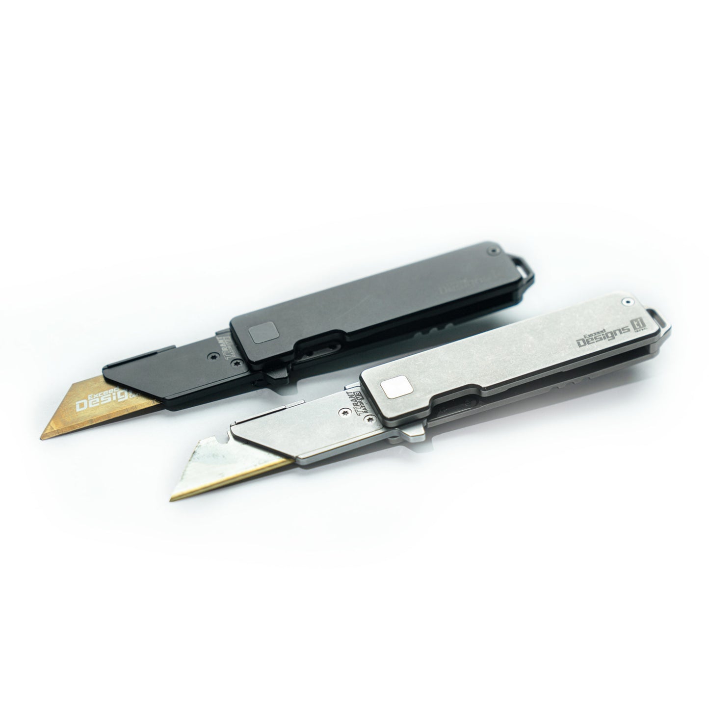 Exceed Designs TiRant RAZOR V3 Utility Knife, Stonewashed 6AL-4V Titanium