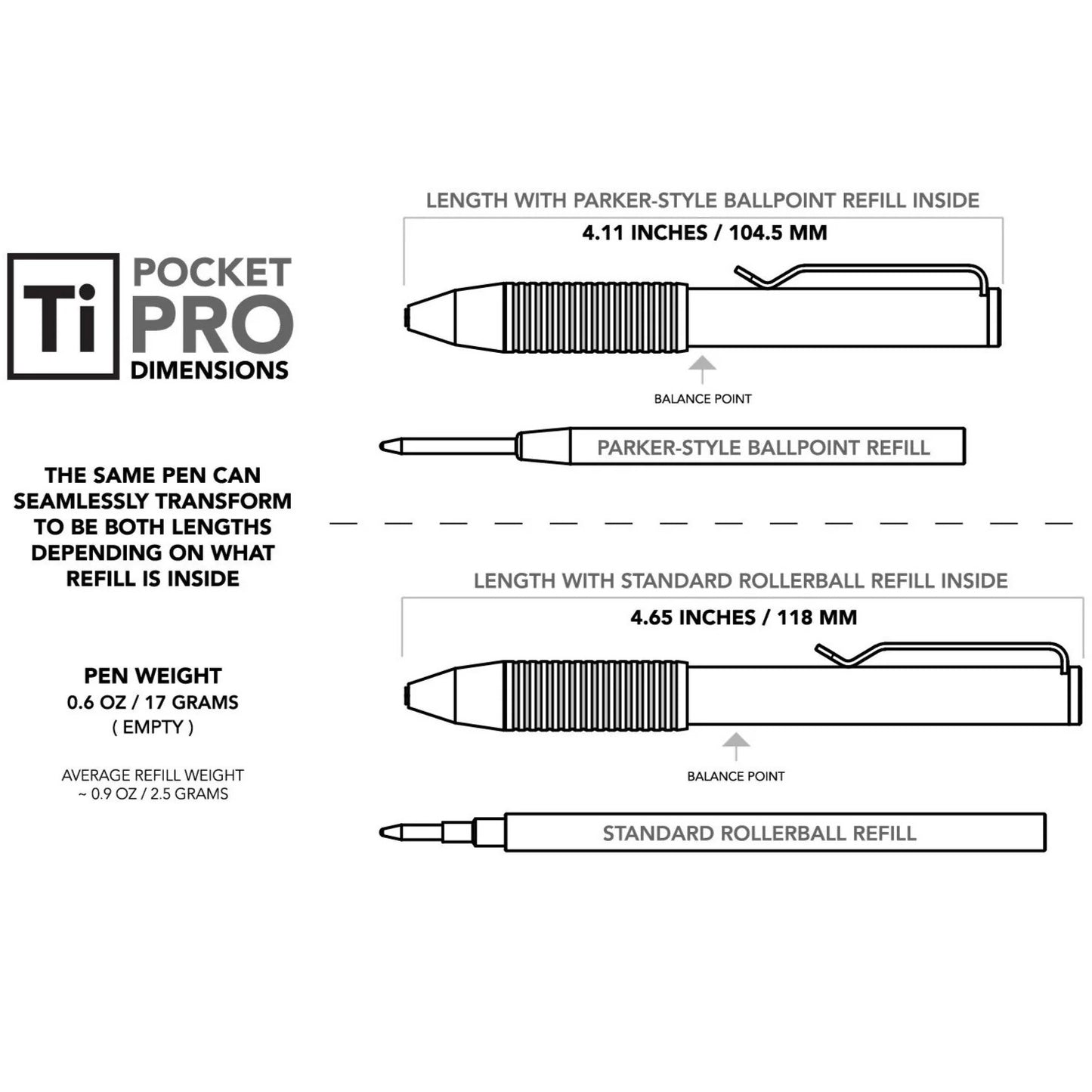 Big i Design Ti Pocket Pro, Stonewashed Titanium