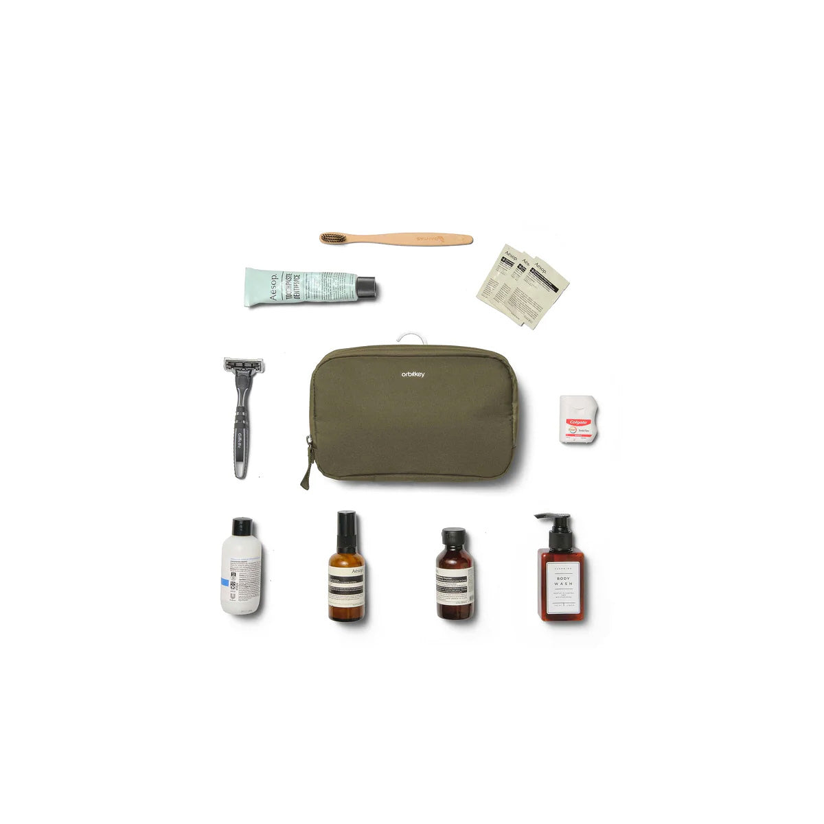Orbitkey Toiletry Pouch, Olive
