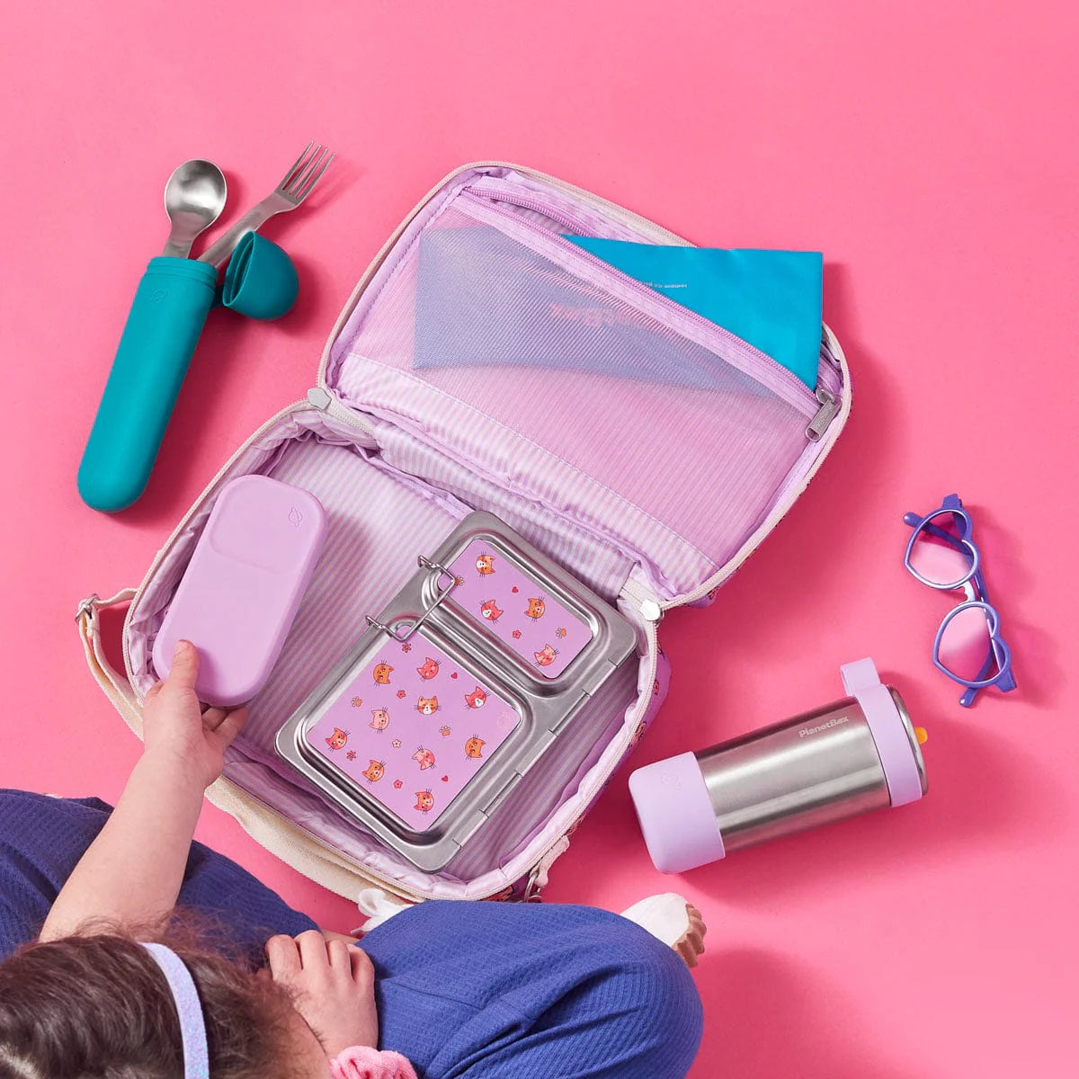 PlanetBox Adventurer Insulated Lunch Bag, Cats Meow