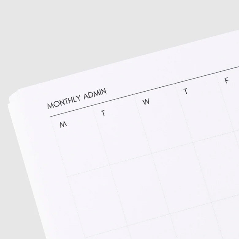 Cloth & Paper Travel Notebook Pocket Plus, Monthly Admin Lagoon