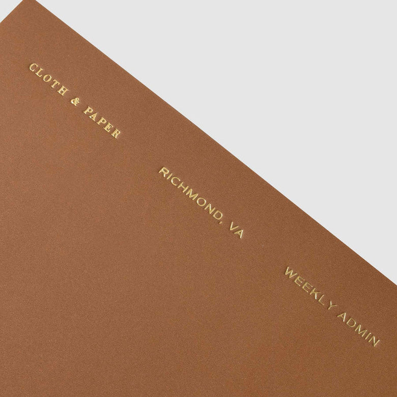 Cloth & Paper Travel Notebook Pocket Plus, Weekly Admin Macchiato