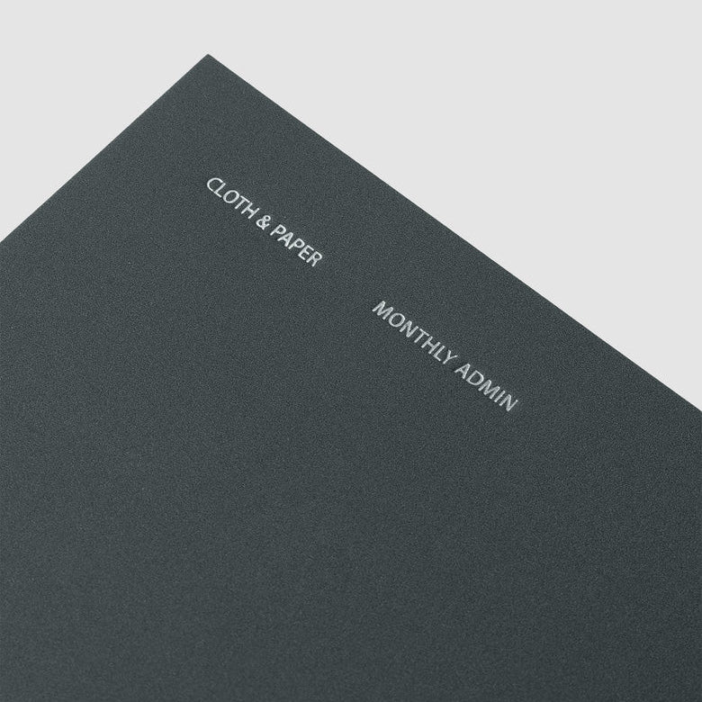 Cloth & Paper Travel Notebook Pocket Plus, Monthly Admin Lagoon