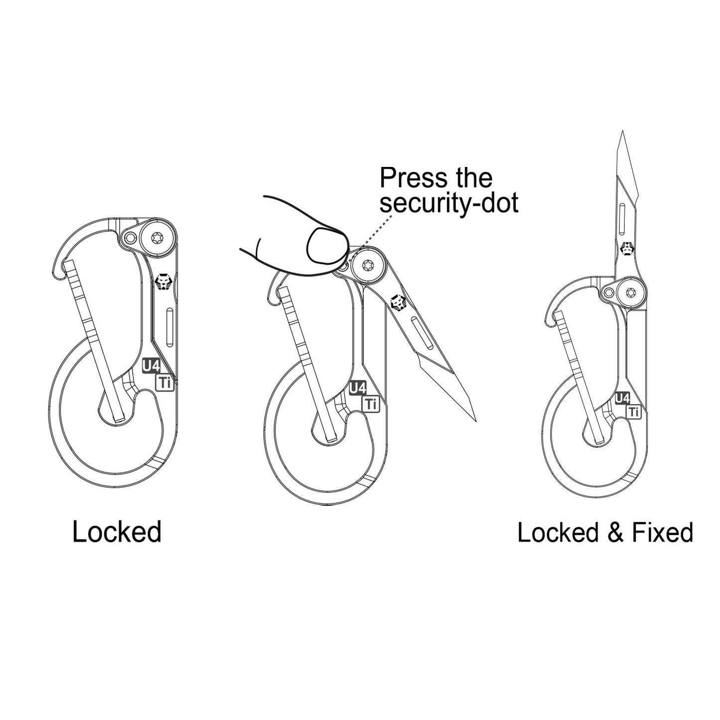 RovyVon U4 Titanium Carabiner Knife