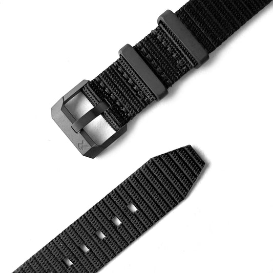 RZE Double-pass nylon strap 18mm, Black