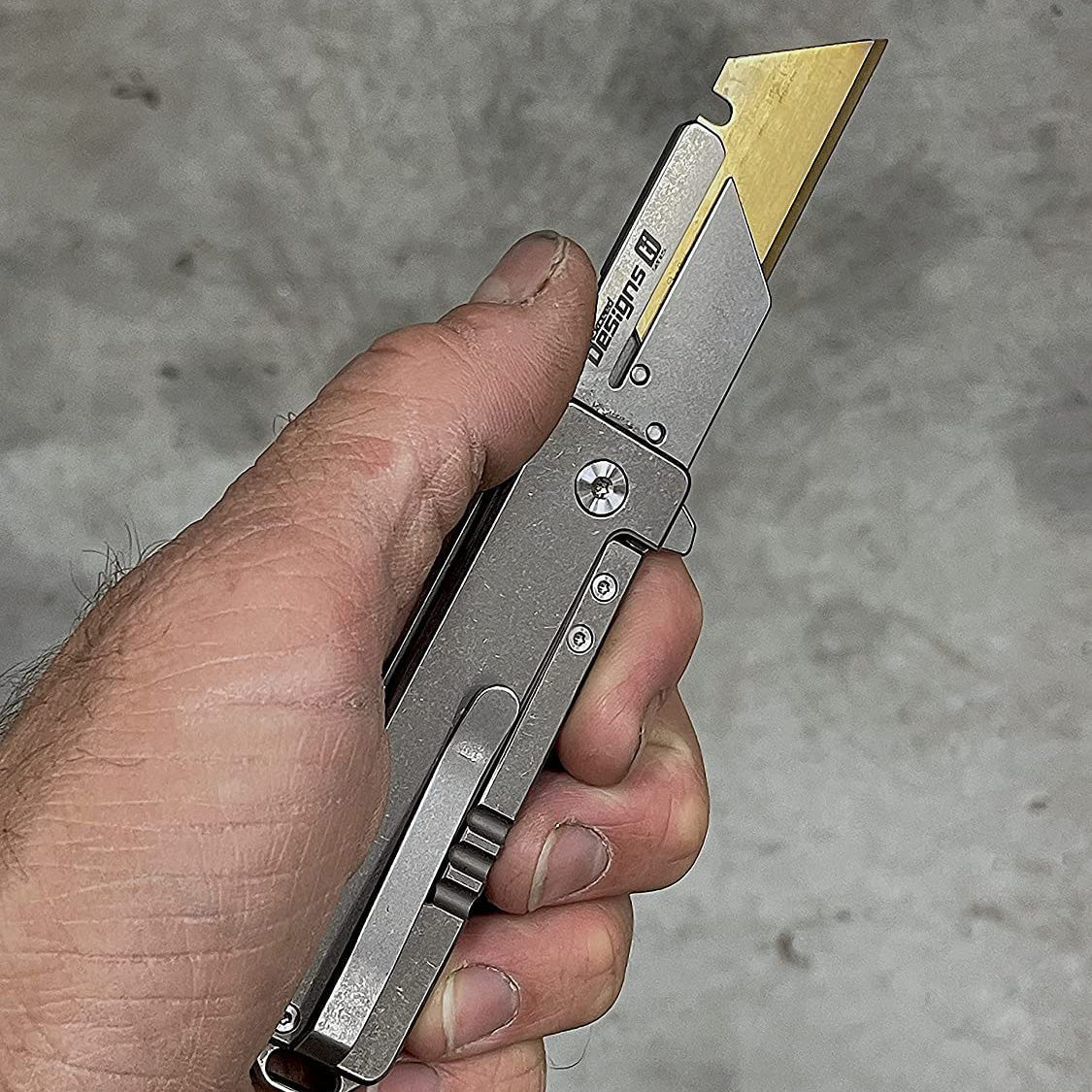Exceed Designs TiRant RAZOR V3 Utility Knife, Jet-Black 6AL-4V Titanium