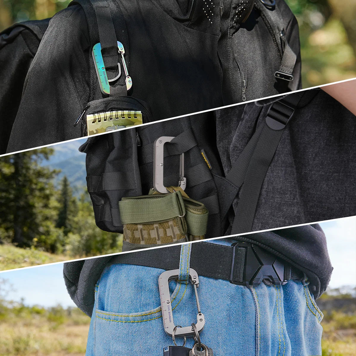Viperade VAT2 Titanium EDC Utility Hook & Keychain clip, Colorful