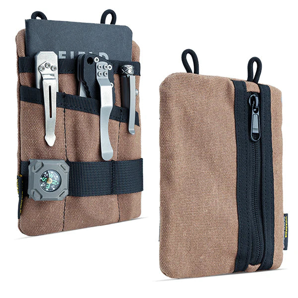 Viperade VE1-OW EDC Pouch, Waxed Canvas Pocket Organizer, Tan