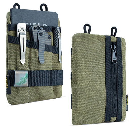 Viperade VE1-OW EDC Pouch, Waxed Canvas Pocket Organizer, Green