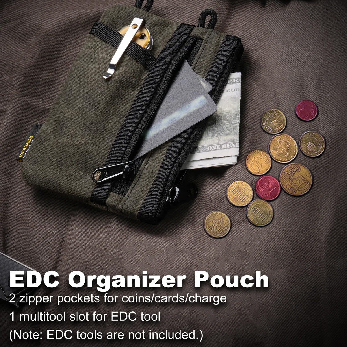 Viperade VE18N EDC Pocket Organizer Pouch, OW Black