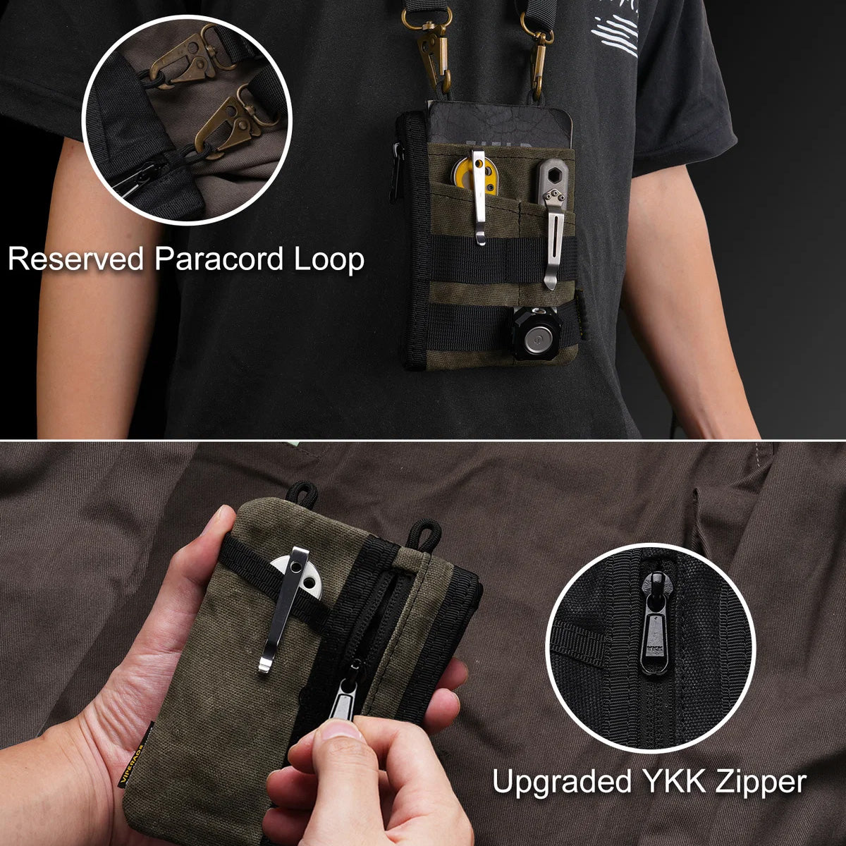 Viperade VE18N EDC Pocket Organizer Pouch, OW Black