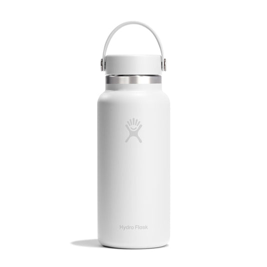 Hydro Flask Wide Mouth Bottle Flex Cap 32oz, Tonal White