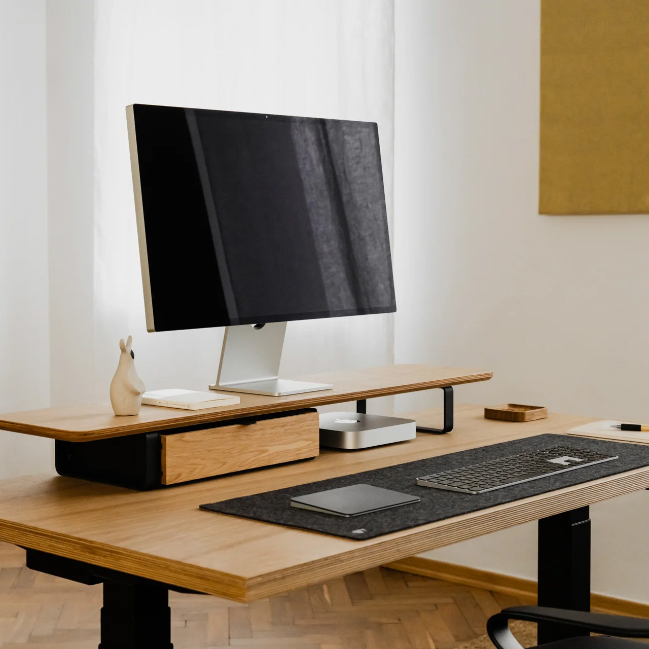 Oakywood Desk Shelf, Oak Veneer/Black