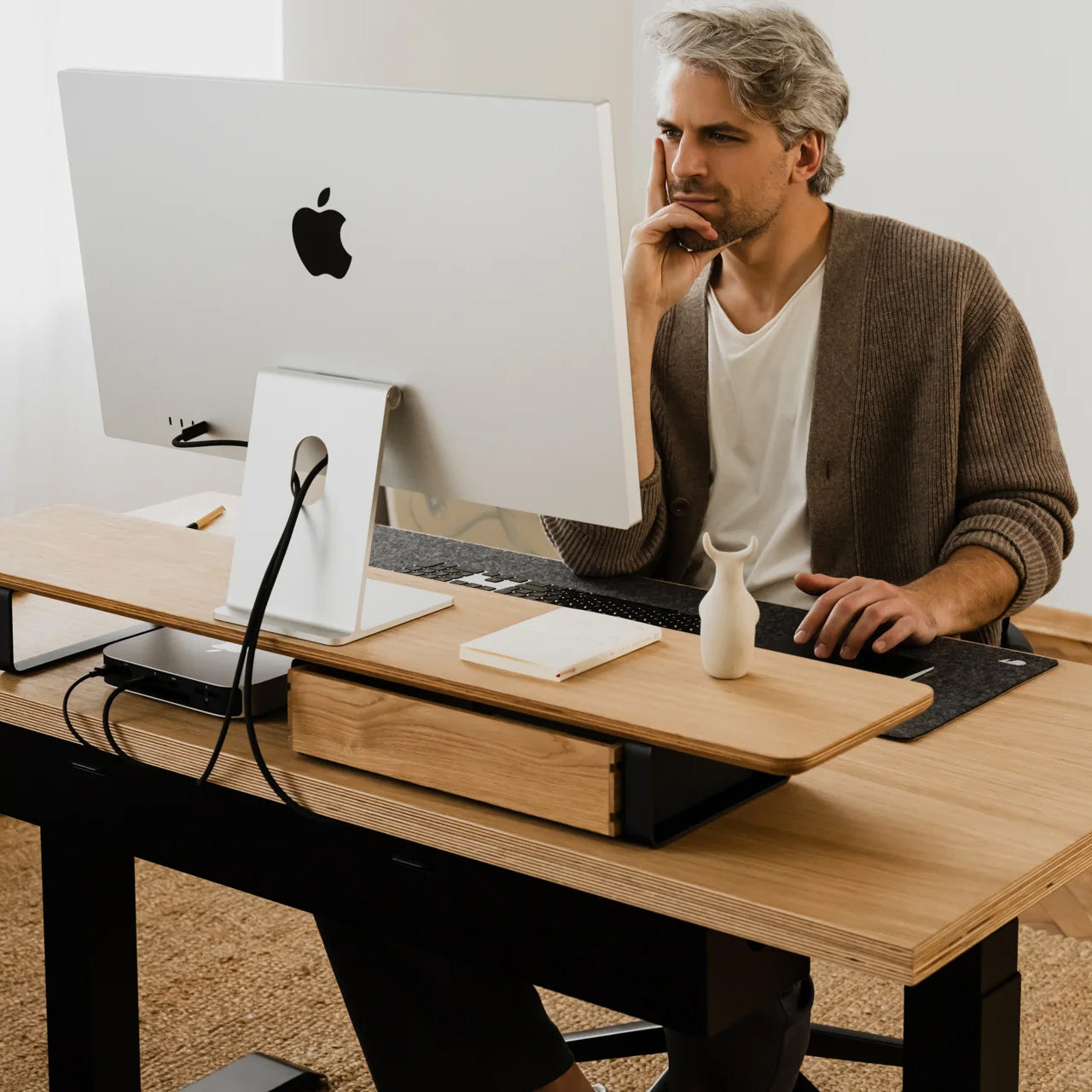 Oakywood Desk Shelf, Oak Veneer/Black