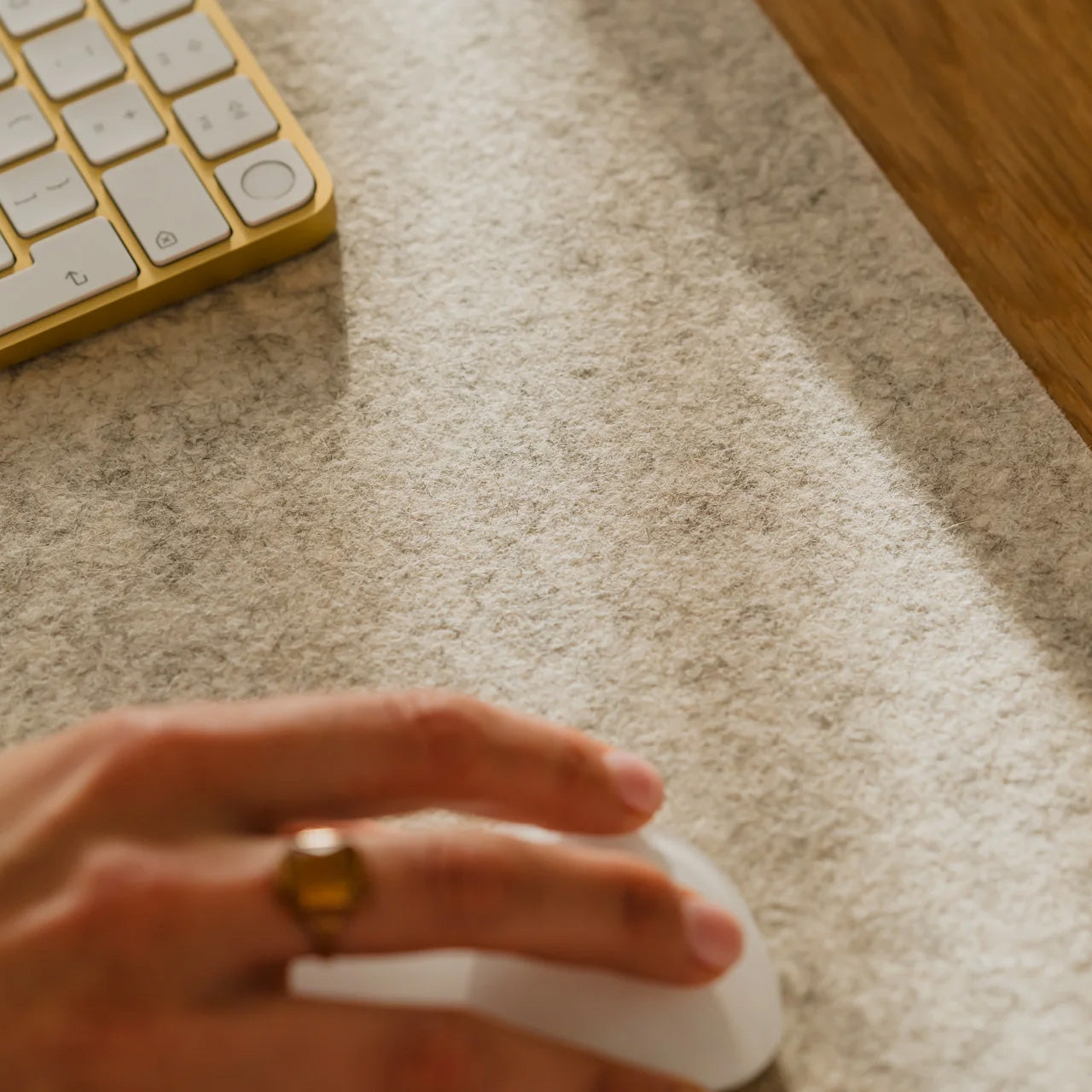 Oakywood Felt&Cork Desk Mat XL (100 x 40 cm), Stone Grey