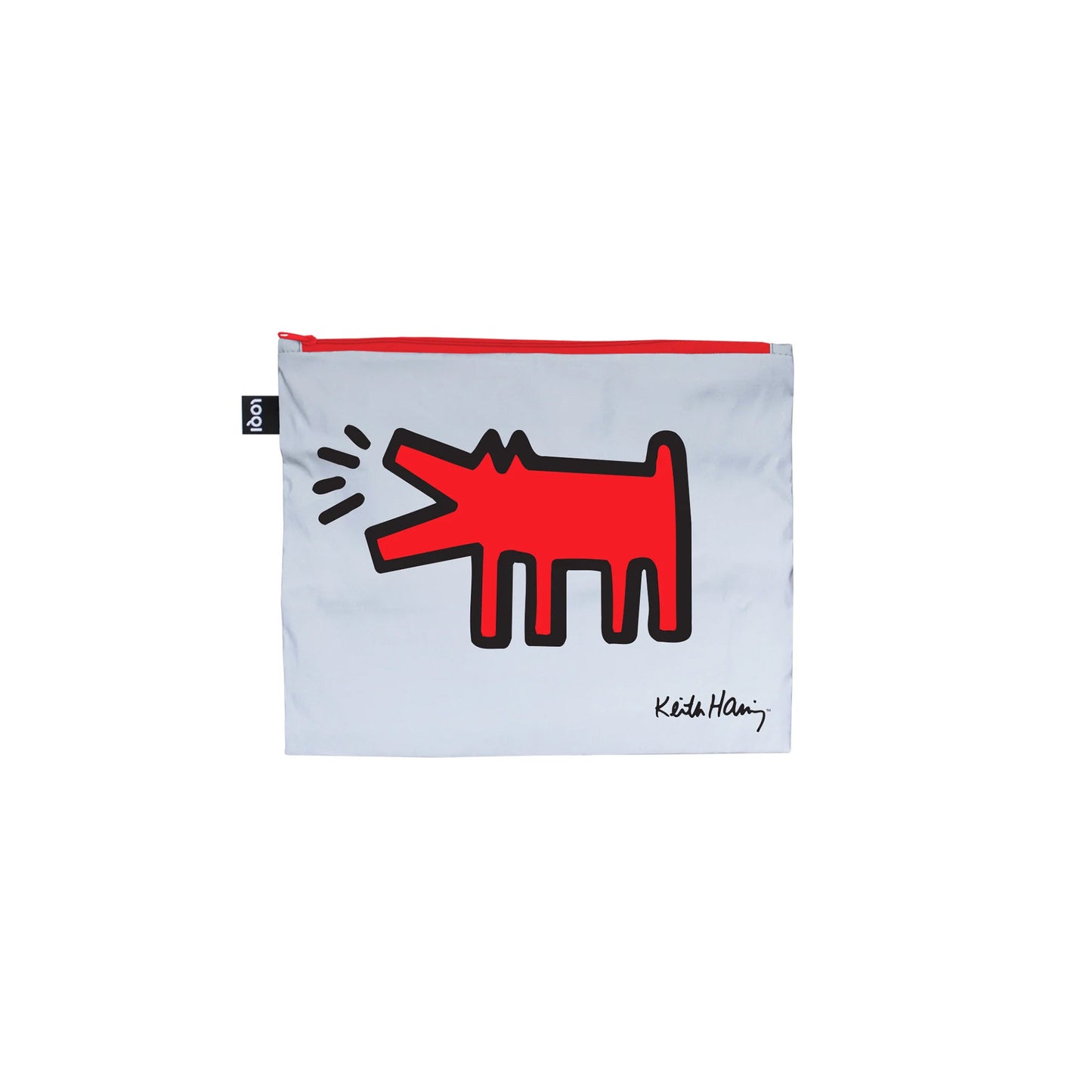 LOQI Keith Haring Dog, Heart, Love Reflective Zip Pockets