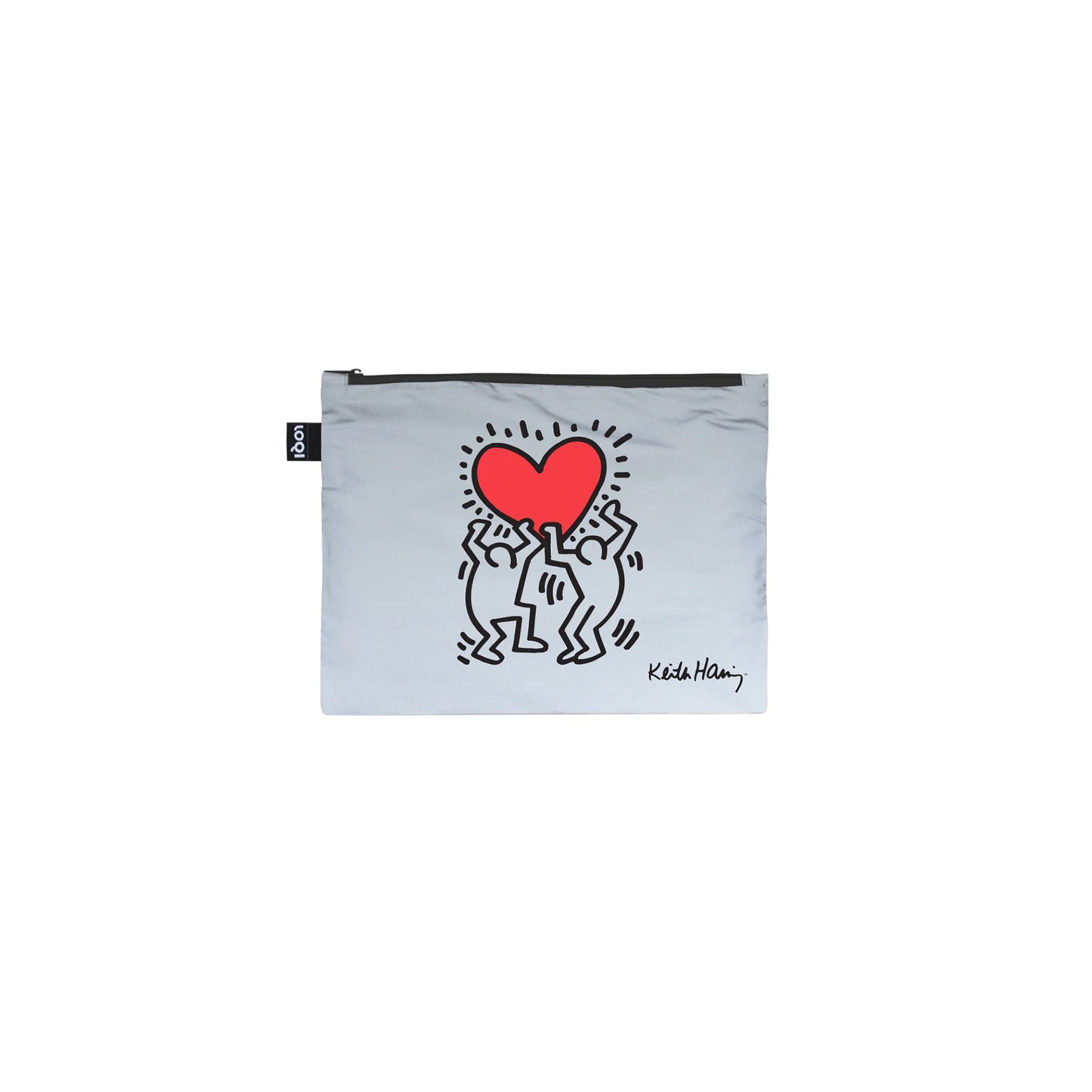 LOQI Keith Haring Dog, Heart, Love Reflective Zip Pockets