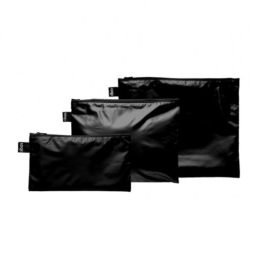 LOQI Metallic Black Zip Pockets