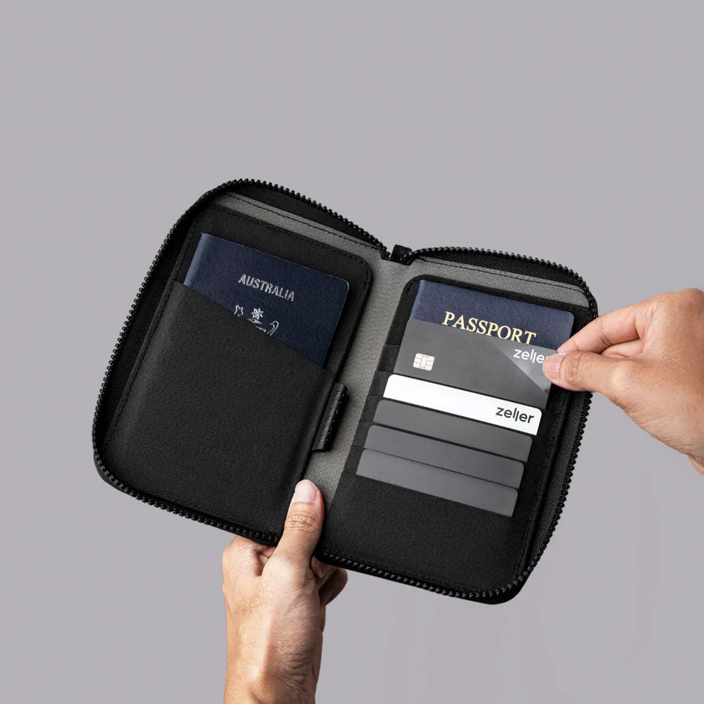 ALPAKA Zip Passport Wallet Axogrid 300D, Black