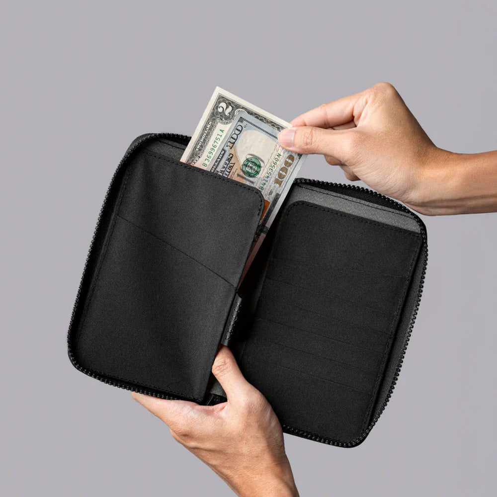 ALPAKA Zip Passport Wallet Axogrid 300D, Black