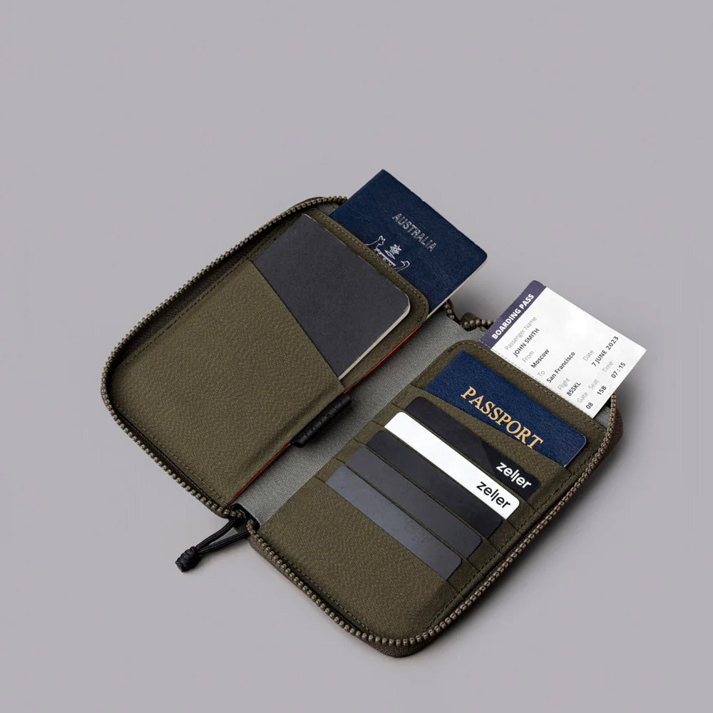 ALPAKA Zip Passport Wallet Axogrid 300D, Army Green