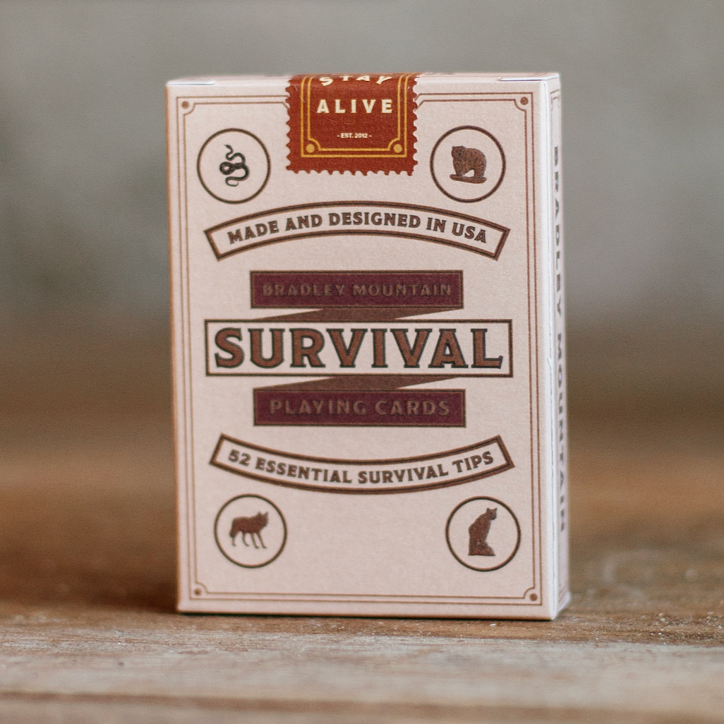 Bradley Mountain Survival Playing Cards, Cream