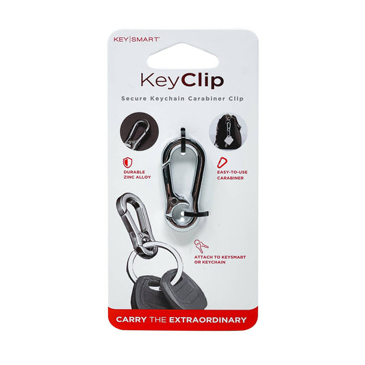 KeySmart® KeyClip Secure Carabiner Clip, Stainless Steel