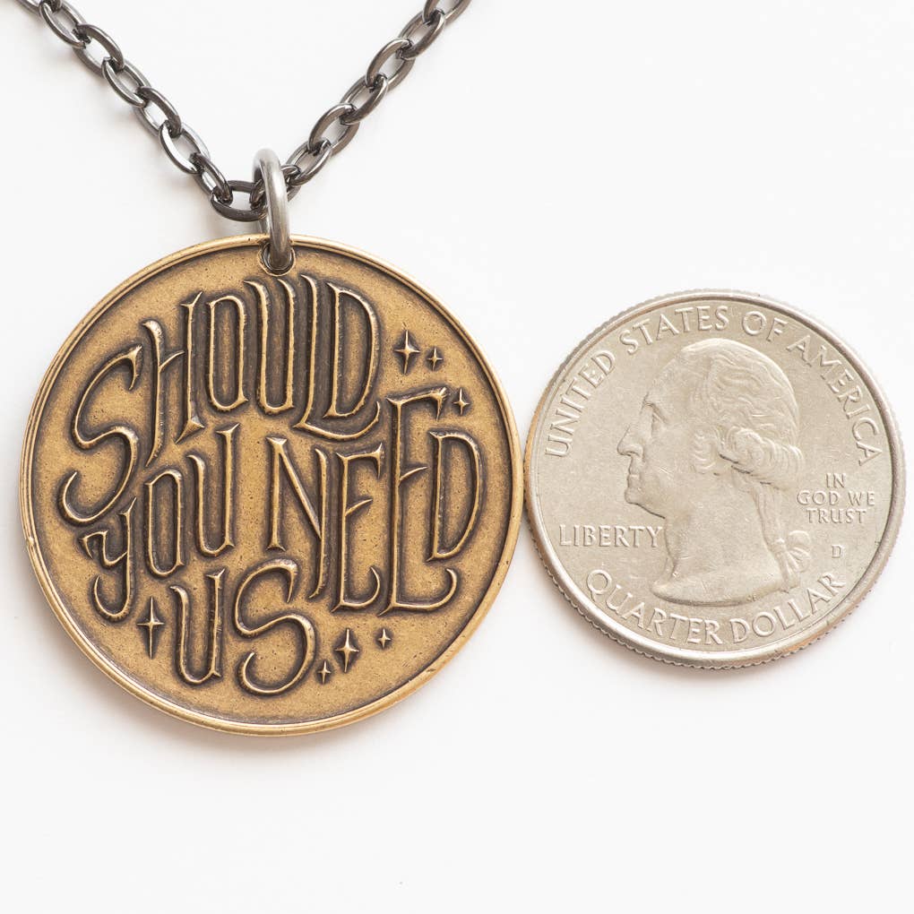 Shire Post Mint Labyrinth Should You Need Us Necklace, Charm Only