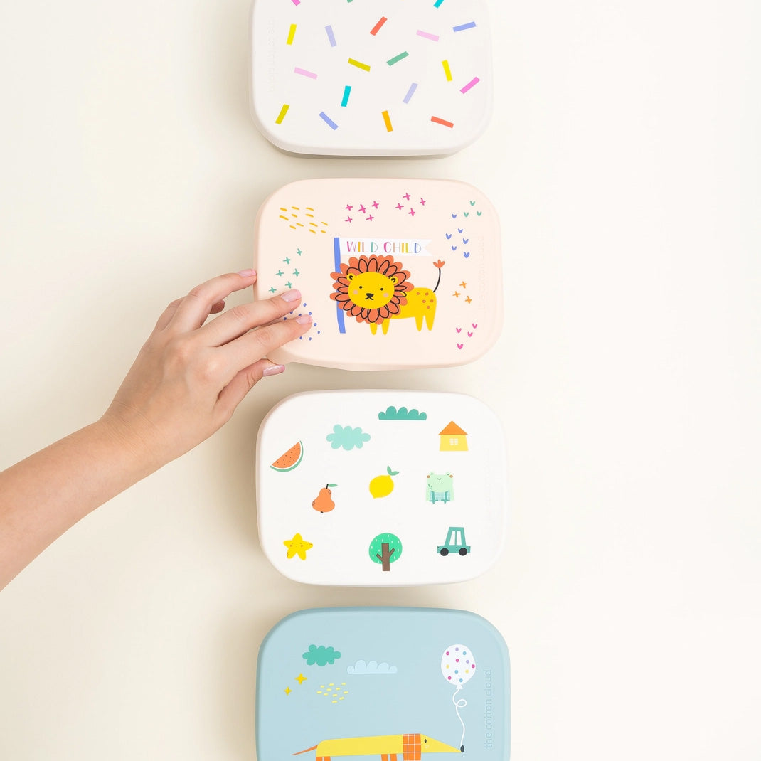 The Cotton Cloud Stainless Steel Lunchbox with Removable Compartments, Confetti