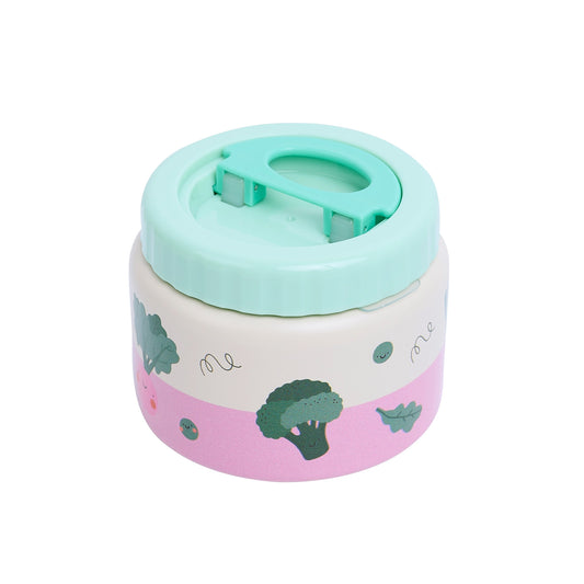 The Cotton Cloud Stainless Steel Thermo Food Jar 350ml, Veggie Pals