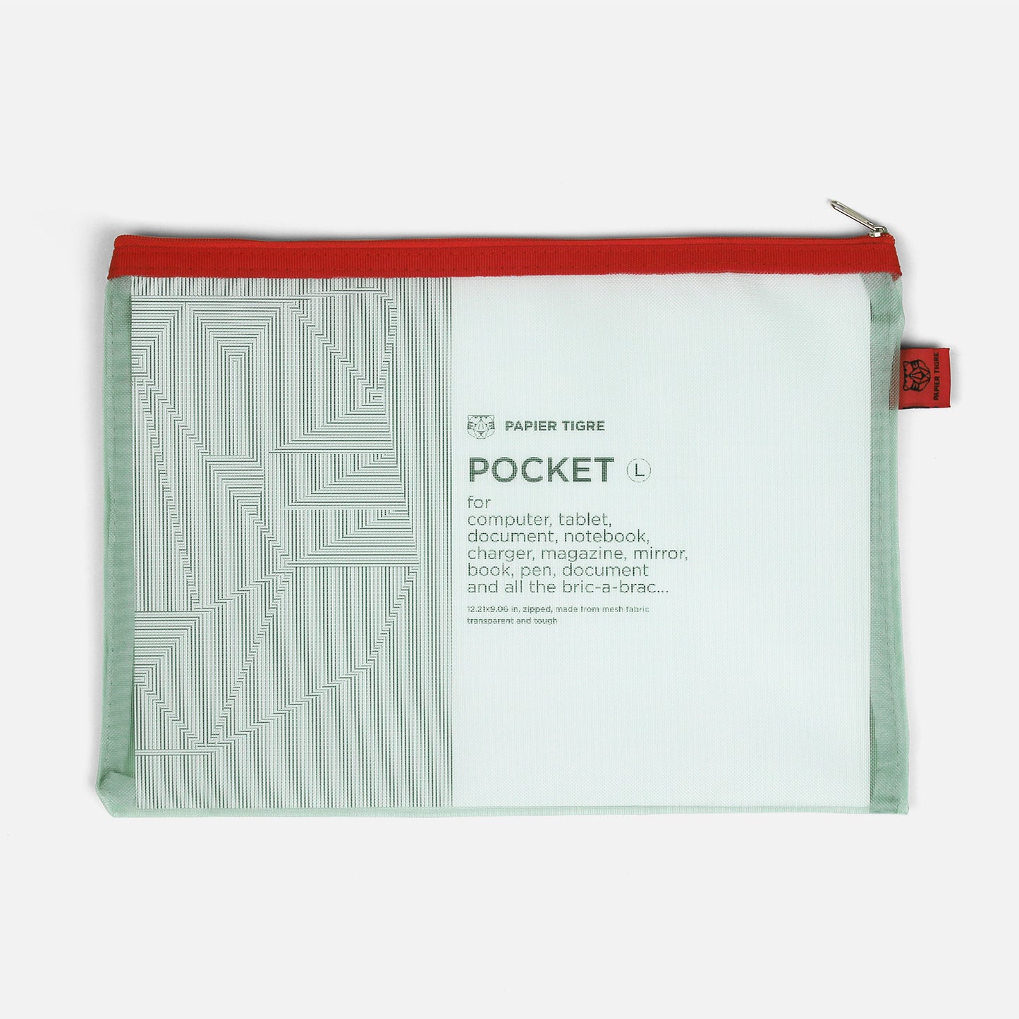 Papier Tigre Mesh Pocket L, Green