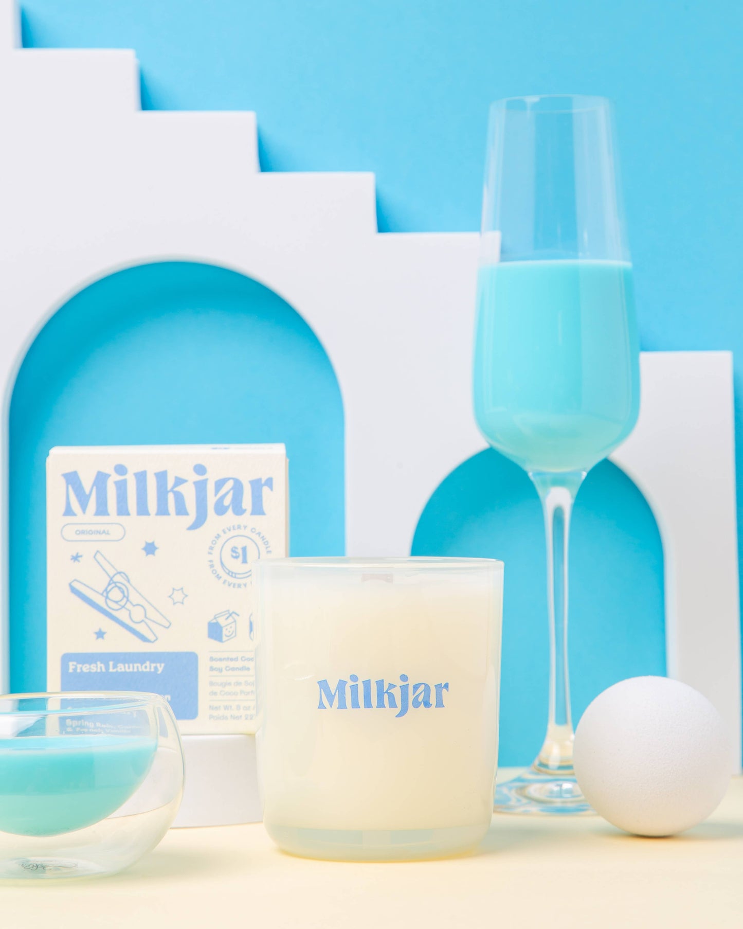 Milk Jar Candle Co. Fresh Laundry - Rain, Cotton & Vanilla Coco Soy, 8oz