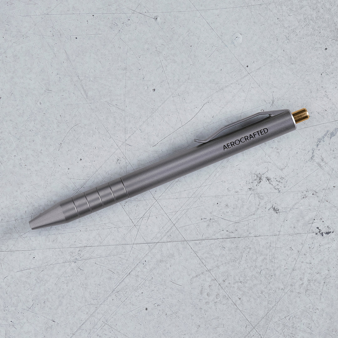 Aerocrafted Retract Click Pen Titanium/Bronze, Large (Parker)