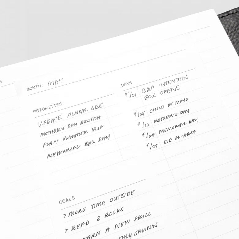 Cloth & Paper Large Sticky Note Set Monthly Overview, A5