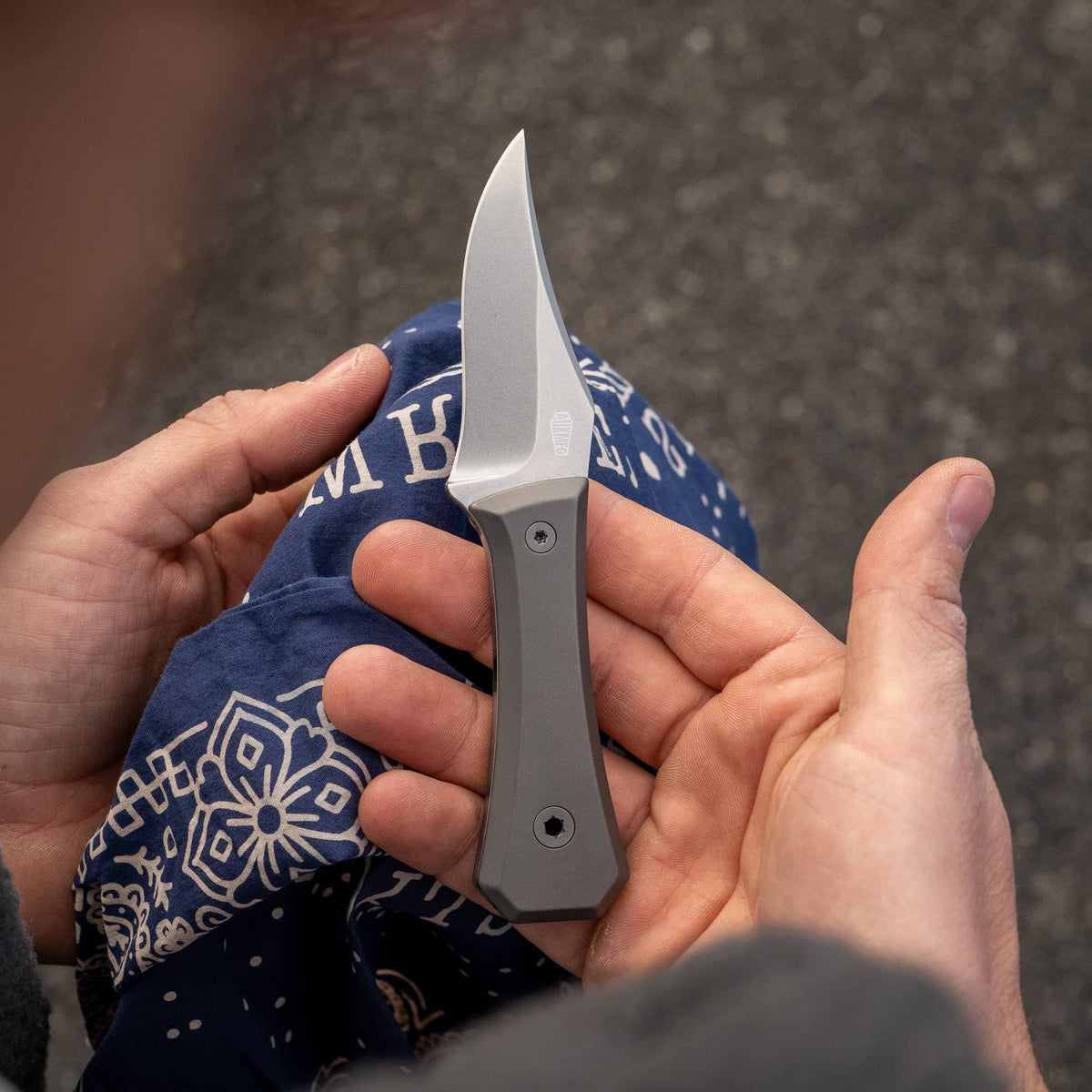 Big i Design AUX MFG Ti Pocket Bowie Fixed Blade